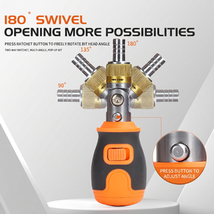 Multi Bit <b>Screwdriver</b> Set 8 In 1 Ratcheting Adjustable Angle With Anti Slip Handle For Diy Repair Tools - Product Image 3