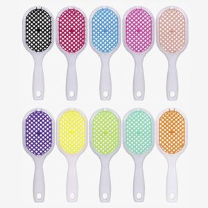 Customized Small Paddle Square Black Salon Vent Feature Plastic Handle Magic Hair <b>Brush</b> - Product Image 3