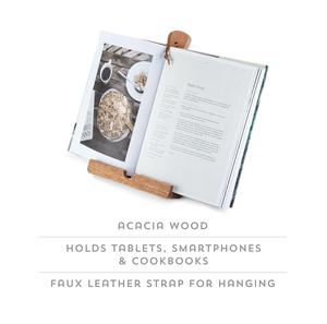 Soporte plegable para libros de cocina, de madera maciza, hermoso y resistente, ideal para libros de recetas, perfecto para <span class=keywords><strong>leer</strong></span> con el libro abierto. - Product Image 5