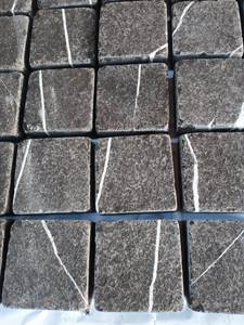 Hangmao 4x4 Tumbled baru Cina hitam dengan putih pembuluh granit Cobble <span class=keywords><strong>Pavers</strong></span> untuk jalan mobil - Product Image 5
