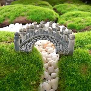 Resin Arch Bridge Gray Light Color <b>Japanese</b> Style Moss Garden <b>Ornament</b> For Miniature Landscape Decorations - Product Image 1