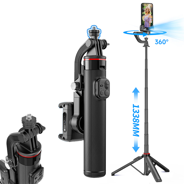 C22 Intelligent Anti-shake AI Face Tracking Gimbal Stabilizer for Mobile Phone Wireless Remote Control 1338mm Aluminum Alloy Rod
