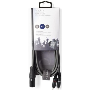 Cable de audio XLR macho a 2x RCA macho 1,5m gris - Product Image 3