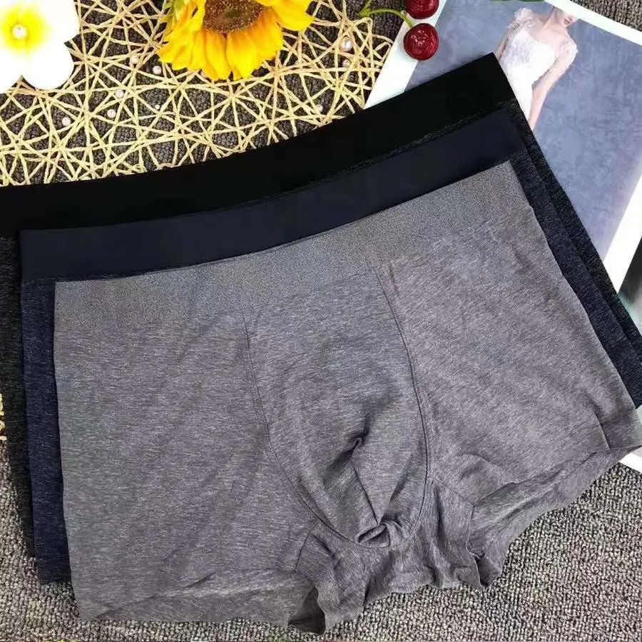 Ropa interior de algodón para hombre, Bóxer transpirable, calzoncillos sólidos, pantalones cortos cómodos, lencería Sexy