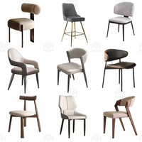 Chaise de salle à manger ZSZM en métal et bois de luxe, ensemble de chaises de salle à manger nordiques en cuir modernes pour table à manger