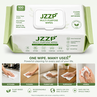 Lingettes humides non tissées en spunlace, lingettes de nettoyage multi-usages jetables, extra épaisses et absorbantes pour la cuisine, la salle de bain et la maison