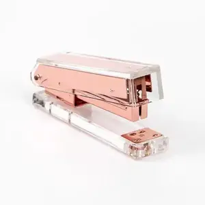 JSM Stapler acrilico manuale pinze rosa 23/8 InnoLift con graffette trasparenti oro 130x30x65mm canguro prezzo competitivo