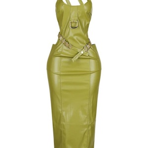 Vestido de Cuero Sintético Sexy de Moda, Estilo Nuevo, Diseño Personalizado, Vestidos Ajustados Casuales para Mujer - Product Image 4