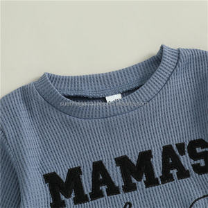 Conjunto de Ropa para Niño: Sudadera y Pantalones de Algodón Waffle para Bebé, Personalizado con Bordado, MOQ Bajo, Fabricante - Product Image 4