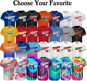 การพิมพ์ผ้าตาข่ายเบสบอลซอฟท์บอลสวมเสื้อโลโก้ชื่อทีมที่แตกต่างกันเอง
