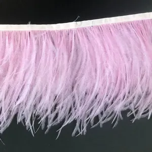 15-18CM pink struzzo drab feather fringe 2ply piume di struzzo di alta qualità finiture sbiancate per accessori per vestiti