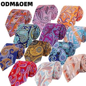 Toptan Özel Kişiselleştirilmiş Logolu Kravatlar Jakarlı Dokuma Paisley Polyester Erkek Kravat Lüks Düğün İş Kravatları - Product Image 1