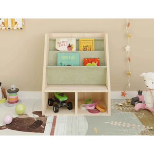 Estantería de muebles <span class=keywords><strong>Montessori</strong></span> de fábrica propia para niños, estantería de madera para guardería y sala de juegos, estantería de esquina para biblioteca de 4 niveles - Product Image 1