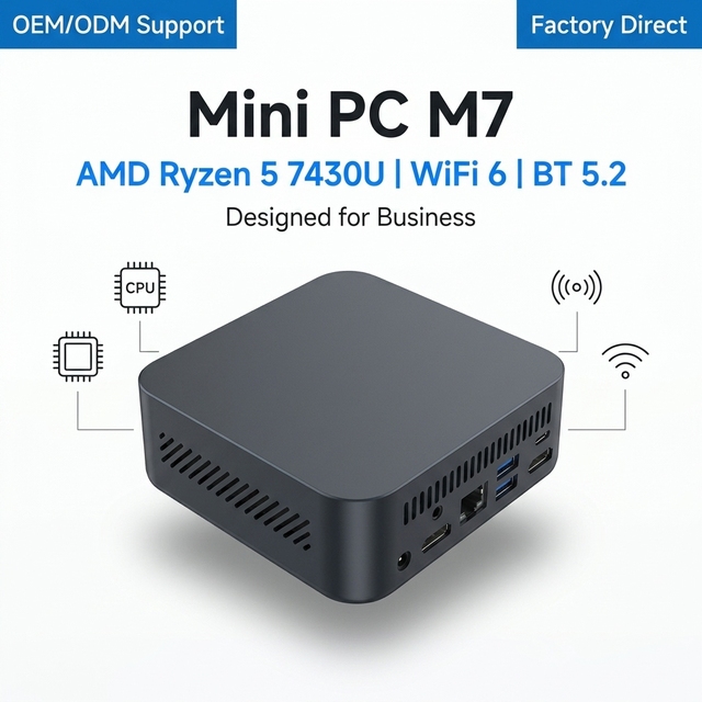 OEM/ODM Customized Portable AMD Ryzen 5 7430U Processor Desktop AI Mini Computer 16GB Memory Ultra-small Gaming Mini AI PCs