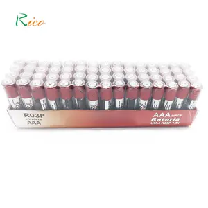 High quality China Factory Supplier OEM Brand r03 battery um-4 size aaa 1.5 v pvc carbon zinc dry battery for flashlights
