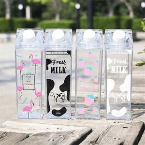 17Oz Cute Clear Eco-Friendly Milk Carton Shape Direct Drinking Leak-Proof <b>Water</b> <b>Bottle</b> for Outdoor Sports Travel <b>Camping</b> & Party - Product Image 4