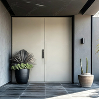 Porte d'entrée double pivotante extérieure de luxe en aluminium américain, porte d'entrée sécurisée blanche, porte de sécurité en acier pour Villxilie