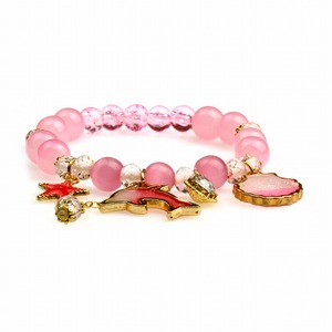 Magnifique <span class=keywords><strong>bracelet</strong></span> en perles d'<span class=keywords><strong>opale</strong></span> <span class=keywords><strong>avec</strong></span> pendentif en forme de coquille d'étoile de mer pour enfants ST108 - Product Image 3