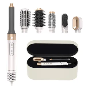 Bldc Borstelloze High Speed Multi Styler 1400W Krultang Stijltang Kam Crystal Hot Cold Air Brush Föhn Set