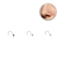 3pcs Perhiasan Tindik Transparan untuk Cincin Hidung Bioflex Retainer Industrial Bar Zircon Perhiasan Tindik Plastik