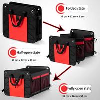 Organisateur de coffre de voiture grande capacité, boîte de rangement multi-compartiments en Oxford 600D