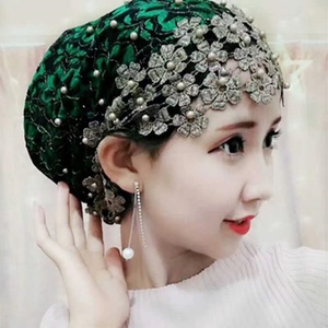 Sombrero de Moda YASEEN con Borde Dorado y Perlas, Tela Suave, Transpirable, Ecológico, para Fiestas de Mujeres Islámicas - Product Image 1
