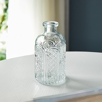 Vase de table en verre transparent de luxe pour mariage Art déco Cristal Bouteille de fleurs de mariage Décoration Vases en verre