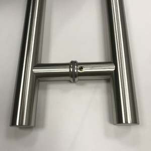 Nouvelle poignée de douche moderne en tube d'acier inoxydable de type H de haute qualité en or rose pour porte en verre - Product Image 4