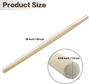 Seuqhck 12 pares de <span class=keywords><strong>baquetas</strong></span> de madera de arce 5A, accesorios clásicos de percusión de jazz - Product Image 2
