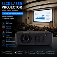 Projecteur laser 3LCD pour l'éducation STEM, 7200 lumens ANSI, WUXGA, VGA, déplacement de l'objectif, fonctionnement 24/7