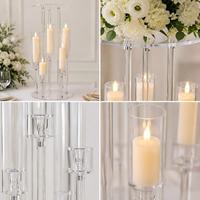 Nuevo Portavelas de Acrílico Transparente, Estilo Moderno Minimalista, Centro de Mesa para Bodas, Florero de Cristal para Salón