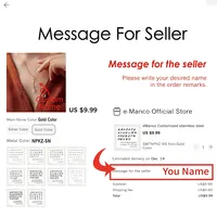 EMANCO Collier pendentif vertical fait main pour femme, avec nom écrit à la main, en acier inoxydable, vente en gros et dropshipping