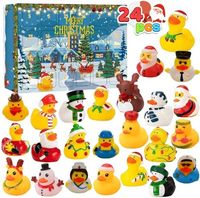 Calendrier de canards en caoutchouc de Noël Jouet de bain en caoutchouc Ducky Cadeaux de Noël créatifs
