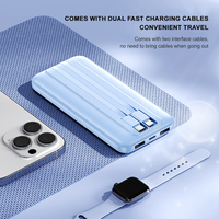 Batterie externe 22.5W à charge rapide 10000mAh avec câble intégré Chargeur portable Batterie LI-Polymer Batterie externe pour iPhone 16 Pro