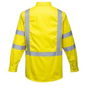 เสื้อเชิ้ตสีเหลืองทนทานต่อไฟ88/12แบบ portwest-FR95YER bizflame - Product Image 2