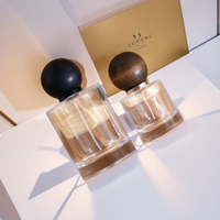 Botol Parfum Kaca Kosong Bergaris Embun Beku 30ml/50ml/100ml dengan Tutup Resin dan Semprotan Kabut Halus