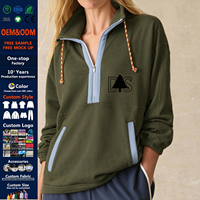 Pull-over en molleton de coton à demi-zip style universitaire décontracté pour entraîneurs de basketball avec cordon de serrage
