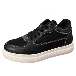 2026 Spring New Arrival Men's High Top <b>Shoes</b> PU Mesh Upper Breathable Comfortable Lace-up Campus Student Outdoor Walking Casual - Product Image 4