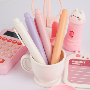 Rosa süße Mini-Gel schreiber mit benutzer definiertem Logo 0,5mm kurze schwarze Plastik fett stifte zum Verkauf - Product Image 5