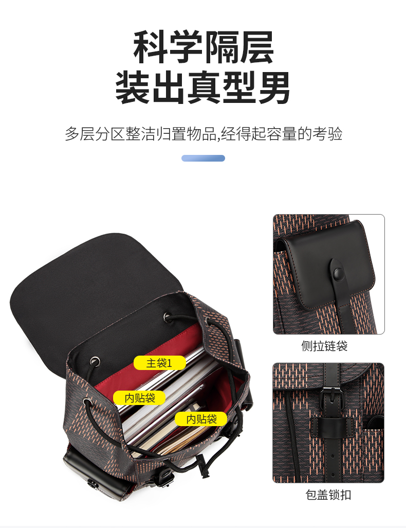 Luxury brand design multifunctional fashion backpacks high quality men's weathervane travel bags  and women's universal backpack