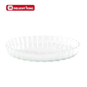 Plateau de cuisson en verre, assiette à Pie, en verre, Design fluché, Style français, 8 pièces - Product Image 1