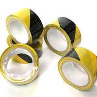 Ruban de signalisation noir et jaune, ruban de sécurité, ruban de marquage au sol, ruban adhésif en PVC, adhésif acrylique à haute adhérence, sans résidus