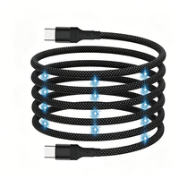 Nouveau câble de charge magnétique OEM ODM 1M, portable, 100W C-C, charge rapide, matériau PVC tressé