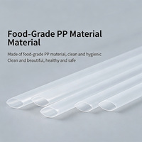Pailles à boire en PP emballées individuellement 6x190mm, pailles jetables de qualité alimentaire, colorées, noires, transparentes pour café à emporter