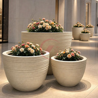 Set Pot Bunga Fiberglass Besar, Pot Tanaman Luar Ruangan, Pot Taman Modern, Pot Kebun Kustom, Proyek Lanskap Komersial, Hotel, Mal, Grosir