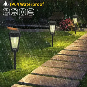 ไฟสวนพลังงานแสงอาทิตย์ LED แสงวอร์มไวท์ IP65 กันน้ำ โคมไฟพลาสติกสำหรับตกแต่งสวนภายนอก - Product Image 3