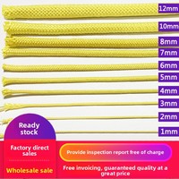 Offre Spéciale 1mm Jaune Aramide Fibre Tressé Corde Haute Résistance Ignifuge Ignifuge Résistant À La Chaleur Anti-UV Emballage