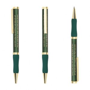 Lot de stylos à bille métalliques en gros avec grip en caoutchouc doux au toucher, stylos personnalisés avec versets inspirants - Product Image 4