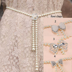 हस्तनिर्मित भारतीय मोती मोती मनके जांघ पेट श्रृंखला कमर - Product Image 1