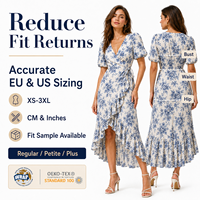 Fabricant de robes florales personnalisées pour femmes, impression DTG, maxi robe en viscose, décontractée, grande taille, élégante, manches courtes, vêtements, usine de confection